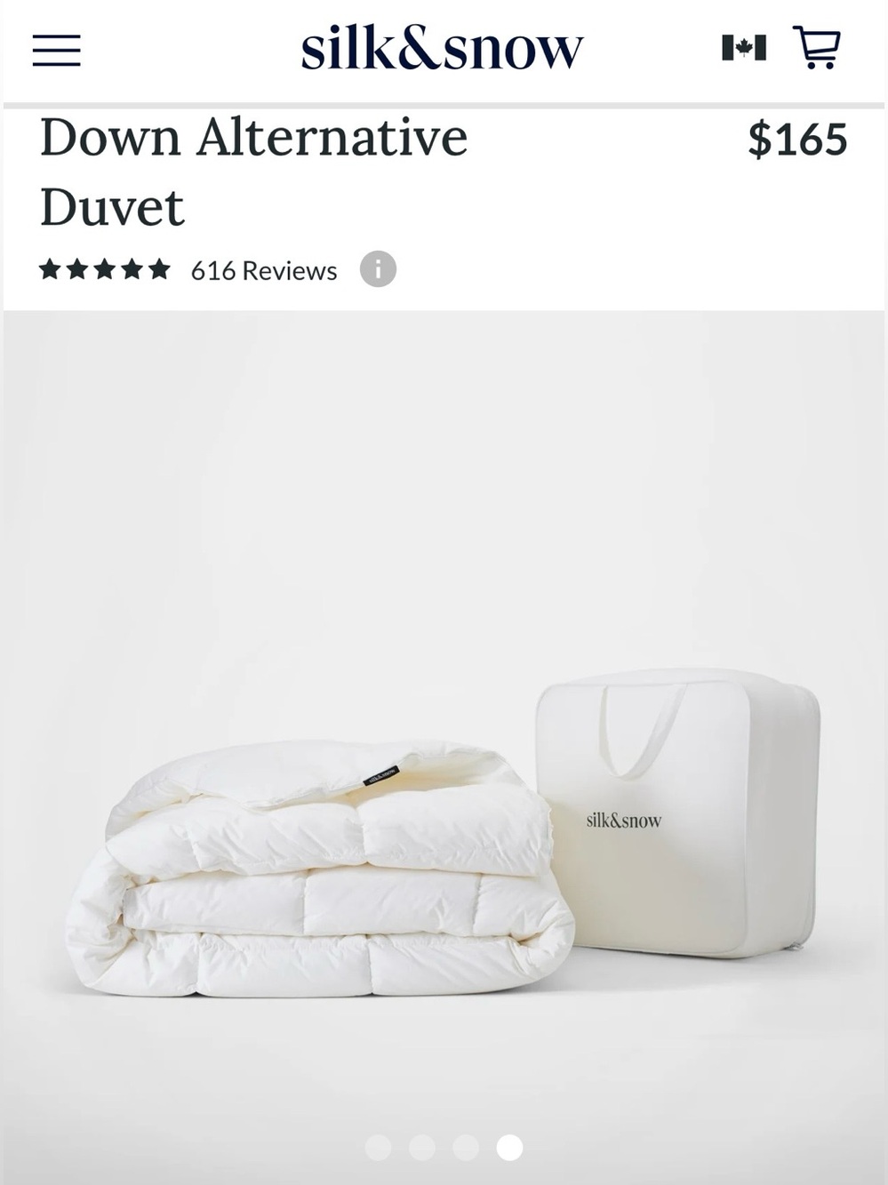 New! $186.45 Silk&Snow All Season Down Alternative Duvet, King